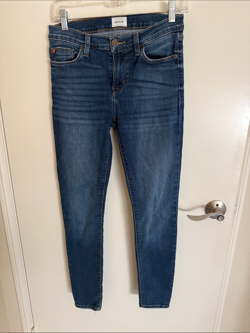 Hudson Jeans Krista Skinny Jeans in Dark Blue Denim